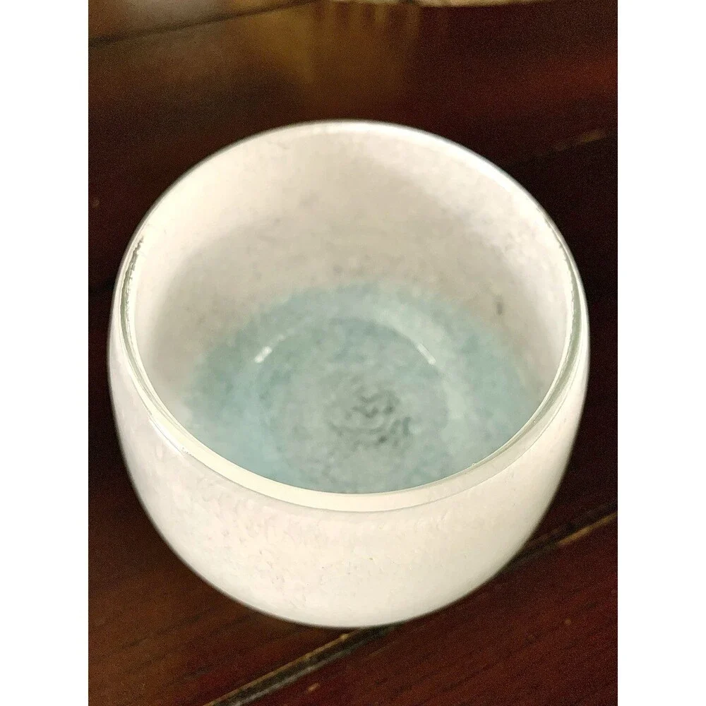 4 West Elm Mexican Glass Votive Candle Holders Recycled Confetti Frit Coastal